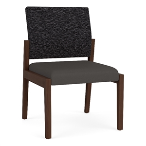 Lesro Brooklyn Waiting Reception Armless Guest Chair Wood Frame in Gray