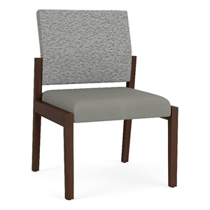 Lesro Brooklyn Waiting Reception Armless Guest Chair Wood Frame in Gray