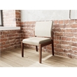Lesro Brooklyn Waiting Reception Armless Guest Chair Wood Frame in Brown