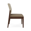 Lesro Brooklyn Waiting Reception Armless Guest Chair Wood Frame in Brown