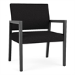 Lesro Brooklyn Waiting Reception Wide Guest Chair Wood Frame in Black