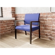 Lesro Brooklyn Waiting Reception Wide Guest Chair Wood Frame in Blue