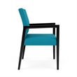 Lesro Brooklyn Waiting Reception Wide Guest Chair Wood Frame in Teal