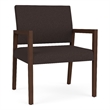Lesro Brooklyn Waiting Reception Wide Guest Chair Wood Frame in Brown