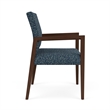 Lesro Brooklyn Waiting Reception Wide Guest Chair Wood Frame in Blue