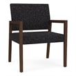 Lesro Brooklyn Waiting Reception Wide Guest Chair Wood Frame in Black