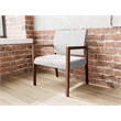 Lesro Brooklyn Waiting Reception Wide Guest Chair Wood Frame in Gray