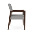 Lesro Brooklyn Waiting Reception Wide Guest Chair Wood Frame in Gray