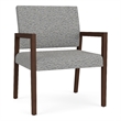 Lesro Brooklyn Waiting Reception Wide Guest Chair Wood Frame in Gray