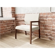 Lesro Brooklyn Waiting Reception Wide Guest Chair Wood Frame in Beige