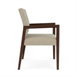 Lesro Brooklyn Waiting Reception Wide Guest Chair Wood Frame in Beige
