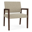 Lesro Brooklyn Waiting Reception Wide Guest Chair Wood Frame in Beige