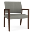 Lesro Brooklyn Waiting Reception Wide Guest Chair Wood Frame in Gray