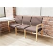Lesro Brooklyn Waiting Reception 3 Seat Tandem Seating No Center Arms in Brown