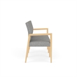 Lesro Brooklyn Waiting Reception 3 Seat Tandem Seating No Center Arms in Gray