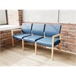 Lesro Brooklyn Waiting Reception 3 Seat Tandem Seating No Center Arms in Blue