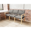 Lesro Brooklyn Waiting Reception 3 Seat Tandem Seating No Center Arms in Gray