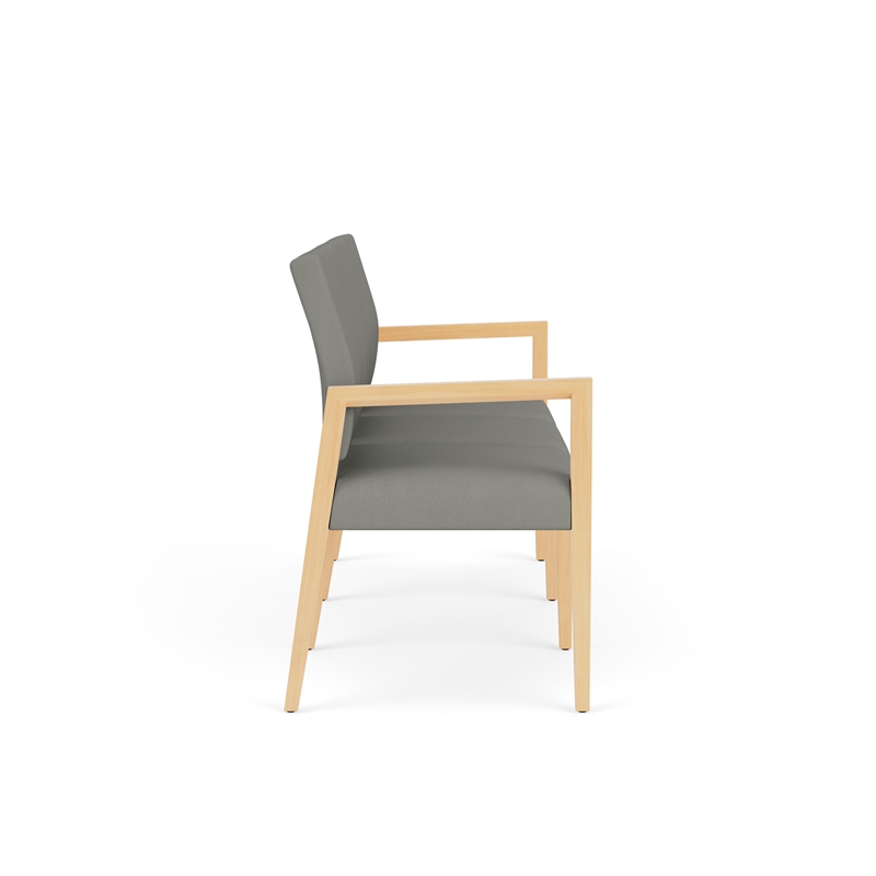 Lesro Brooklyn Waiting Reception 3 Seat Tandem Seating No Center Arms in Gray