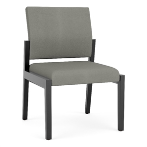 Lesro Brooklyn Waiting Reception Armless Guest Chair Wood Frame in Gray
