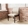 Lesro Brooklyn Waiting Reception Armless Guest Chair Wood Frame in Brown
