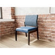 Lesro Brooklyn Waiting Reception Armless Guest Chair Wood Frame in Blue