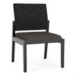 Lesro Brooklyn Waiting Reception Armless Guest Chair Wood Frame in Gray