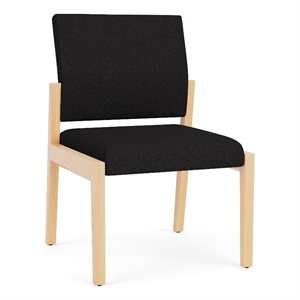 Lesro Brooklyn Waiting Reception Armless Guest Chair Wood Frame in Black