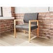 Lesro Brooklyn Waiting Reception Wide Guest Chair Wood Frame in Gray