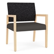 Lesro Brooklyn Waiting Reception Wide Guest Chair Wood Frame in Gray