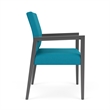 Lesro Brooklyn Waiting Reception Wide Guest Chair Wood Frame in Teal