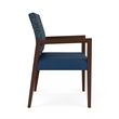 Lesro Brooklyn Waiting Reception Wide Guest Chair Wood Frame in Blue