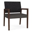 Lesro Brooklyn Waiting Reception Wide Guest Chair Wood Frame in Gray