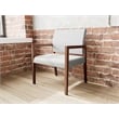 Lesro Brooklyn Waiting Reception Wide Guest Chair Wood Frame in Gray