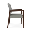 Lesro Brooklyn Waiting Reception Wide Guest Chair Wood Frame in Gray