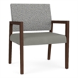 Lesro Brooklyn Waiting Reception Wide Guest Chair Wood Frame in Gray