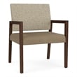 Lesro Brooklyn Waiting Reception Wide Guest Chair Wood Frame in Brown