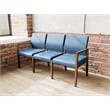 Lesro Brooklyn Waiting Reception 3 Seat Tandem Seating No Center Arms in Blue