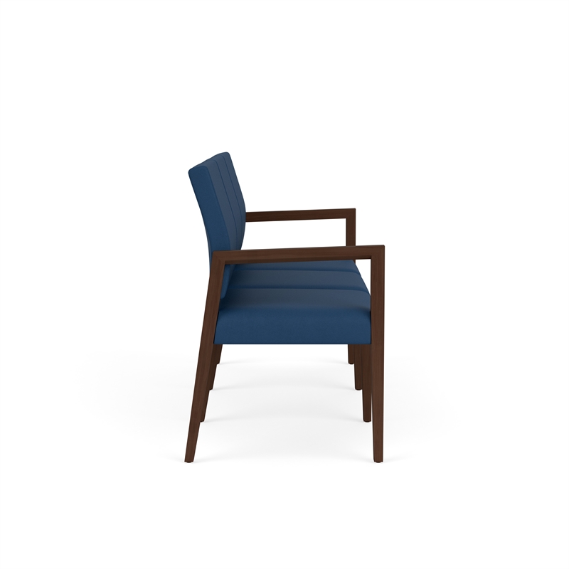 Lesro Brooklyn Waiting Reception 3 Seat Tandem Seating No Center Arms in Blue