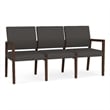 Lesro Brooklyn Waiting Reception 3 Seat Tandem Seating No Center Arms in Gray