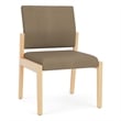 Lesro Brooklyn Waiting Reception Armless Guest Chair Wood Frame in Brown
