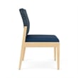 Lesro Brooklyn Waiting Reception Armless Guest Chair Wood Frame in Blue