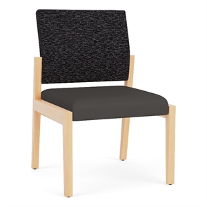 Lesro Brooklyn Waiting Reception Armless Guest Chair Wood Frame in Gray