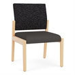 Lesro Brooklyn Waiting Reception Armless Guest Chair Wood Frame in Gray