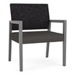 Lesro Brooklyn Waiting Reception Wide Guest Chair Wood Frame in Gray