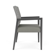 Lesro Brooklyn Waiting Reception Wide Guest Chair Wood Frame in Gray