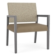 Lesro Brooklyn Waiting Reception Wide Guest Chair Wood Frame in Brown