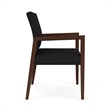 Lesro Brooklyn Waiting Reception Wide Guest Chair Wood Frame in Black