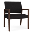 Lesro Brooklyn Waiting Reception Wide Guest Chair Wood Frame in Black