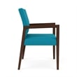 Lesro Brooklyn Waiting Reception Wide Guest Chair Wood Frame in Teal