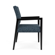 Lesro Brooklyn Waiting Reception Wide Guest Chair Wood Frame in Blue